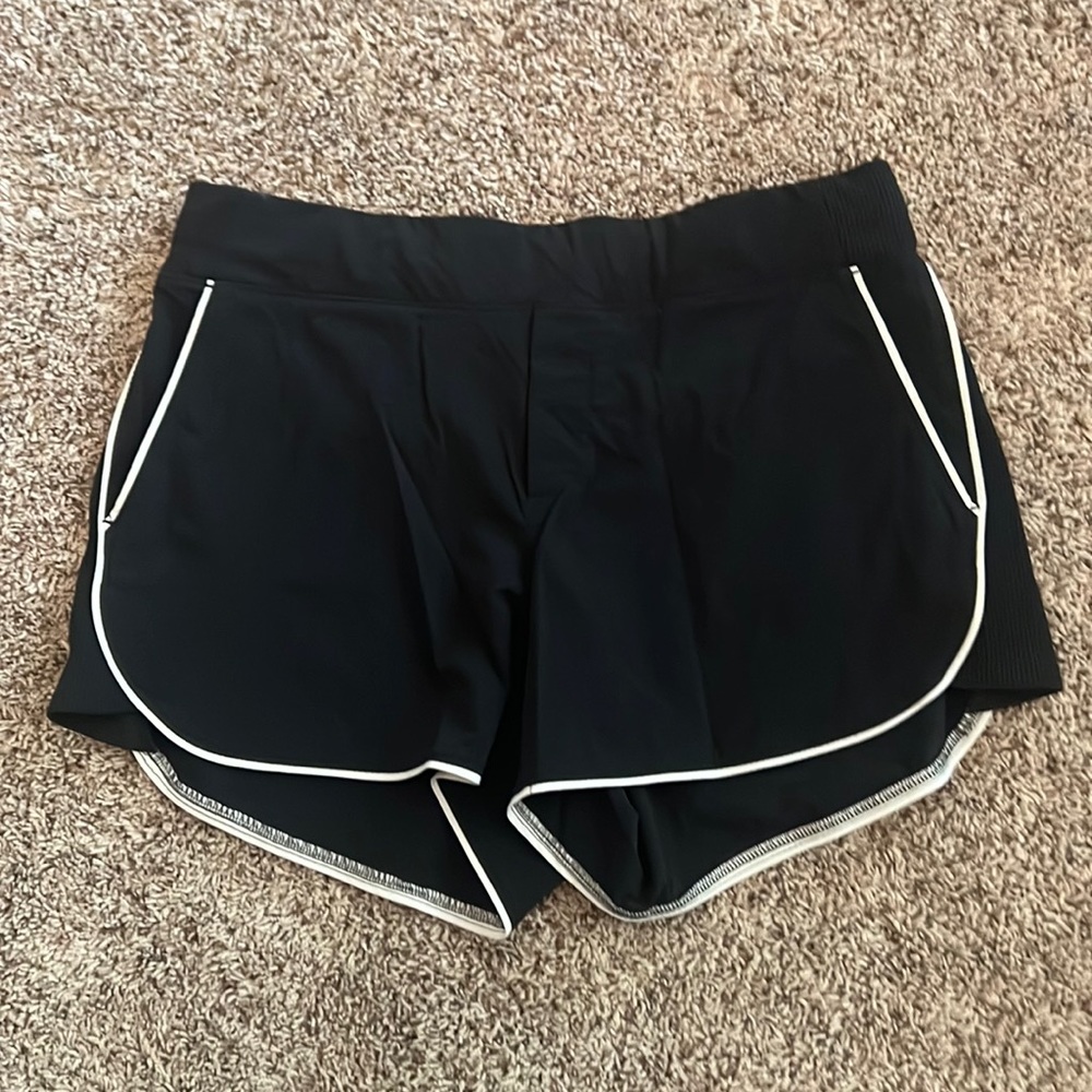 Black Athleta Shorts With White Trim